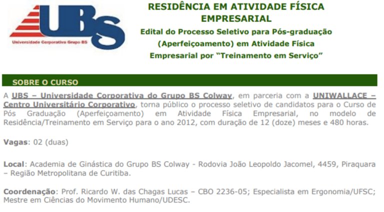 Residência em Atividade Física Empresarial